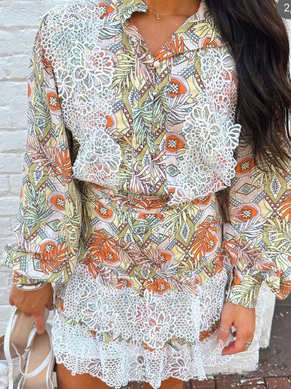 Floral Long sleeve top & skirt set